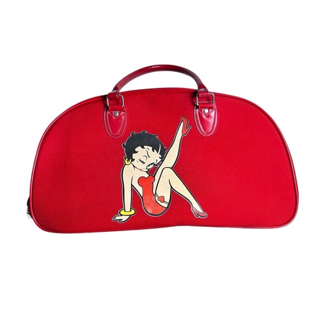 Betty Boop Red Y2K Satchel Duffel Overnight Canvas Bag for Travel Vacation❤️💋 - Picture 3 of 7